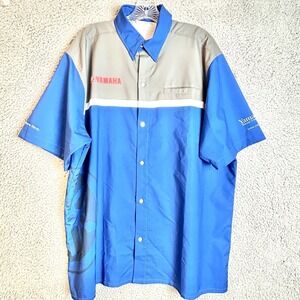 Yamaha Marine University Button Shirt Size XL Gray/Blue NWOT